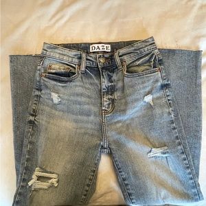 Daze denim jeans premium straight slim 90s high waisted blue jeans urban